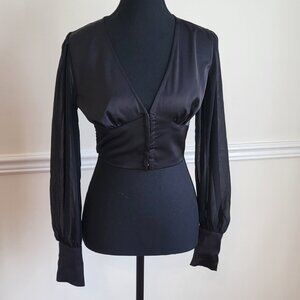 Forever 21 Black Cropped Top, Size S